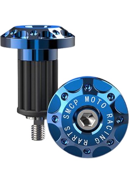 2 Adet Motosiklet Kolu Çubuk Uçlu Tutamaklar Fiş Kapakları Cnc Alüminyum Alaşım Mavisi (Yurt Dışından)