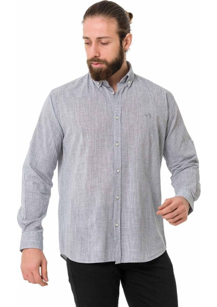 CH199 Gri Keten Yazlık Regular Gömlek fiyatları