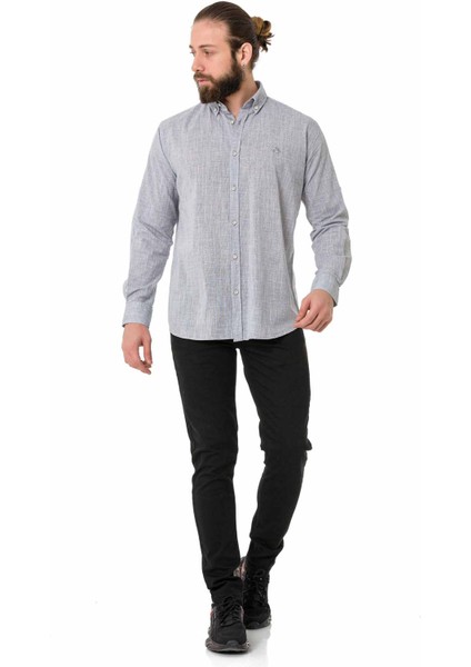 CH199 Gri Keten Yazlık Regular Gömlek indirimleri