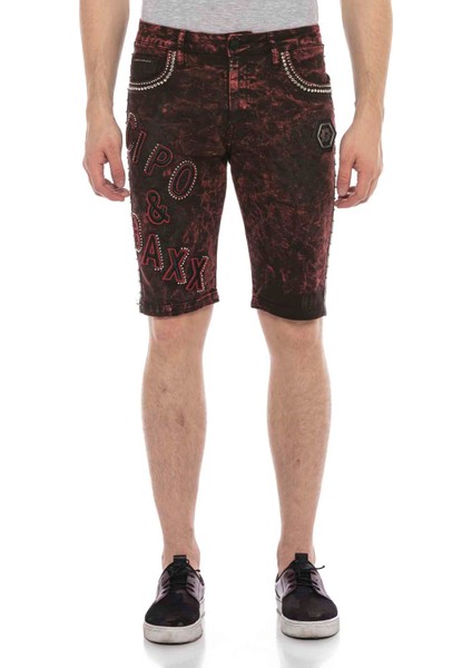 CK207 Alaca Bordo Parlak Metalli Kot Şort10 fiyatları