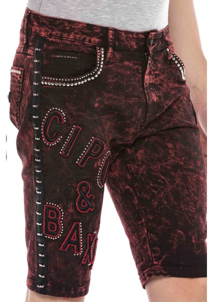 CK207 Alaca Bordo Parlak Metalli Kot Şort10 indirimleri