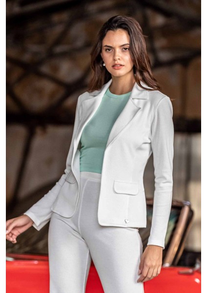 WJ204 Casual Bayan Ekru Ceket