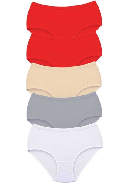 5 Adet Tutku Kadın Yüksek Bel Bato Kalın Lastik Külot S14