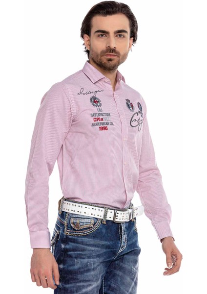 CH180 Armalı Pembe Çizgili Erkek Gömlek fiyatları
