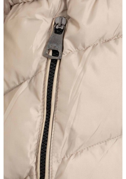 WM132 Kürklü Bej Kadın Şişme Mont fiyatları