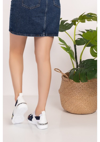 Lacivert Renk Gezegen Desenli Streç Ortopedik Spor Ayakkabı fırsatları