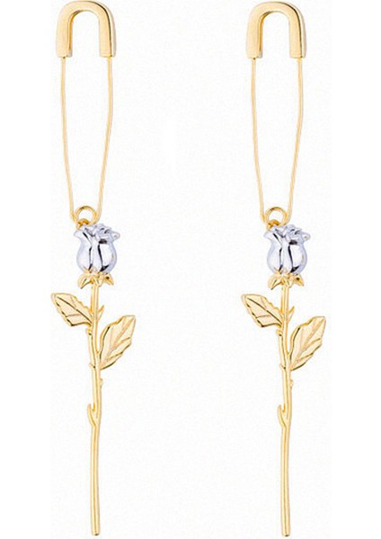 Gül Figürlü Titanyum Çelik Küpe - Altın (Yurt Dışından) fiyatları