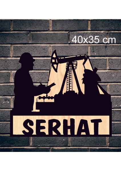 Kişiye Özel Mühdis Şantiye Iş Temalı Ahşap Duvar Tablo