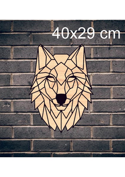 Ahşap Kurt Temalı Duvar Tablo 40X29 modelleri