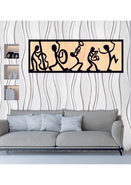 Müzik Temalı Ahşap Duvar Tablo