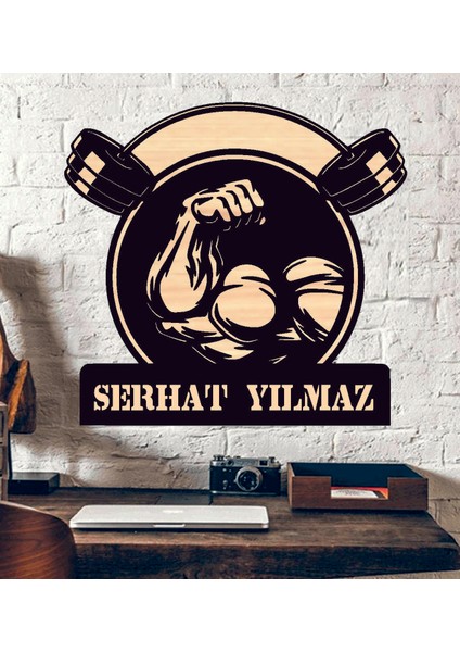 Halter Bodybuilding Ahşap Duvar Tablo fiyatları