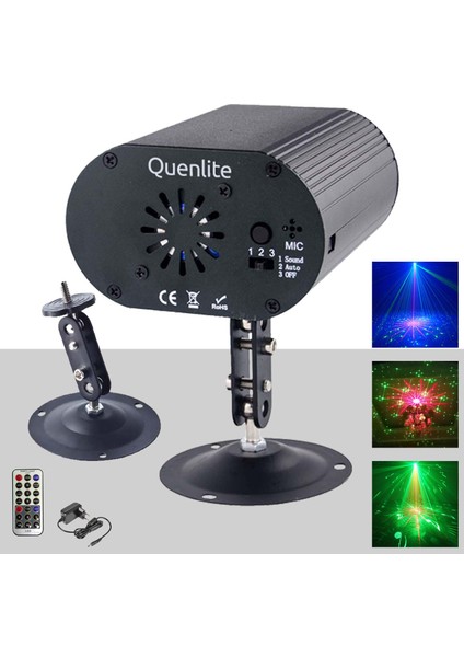 Qd-50 Rgb Sahne Disko LED ve Lazer Işık Bir Arada 12 Çeşit Desen