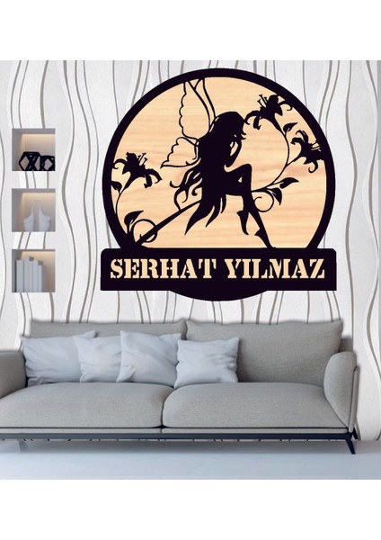 Kişiye Özel Peri Çocuk Odası Ahşap Duvar Tablo modelleri