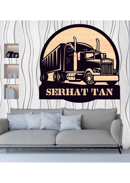 Tır Transfer Truck Transport Temalı Ahşap Duvar Tablo