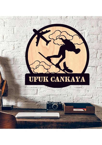 Kişiye Özel Kayak Travel Spor Temalı Ahşap Duvar Tablo