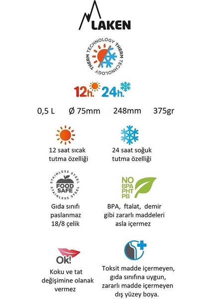Paslanmaz Çelik Thermo Flask 0,50L Khakı - LK1850K fiyatları