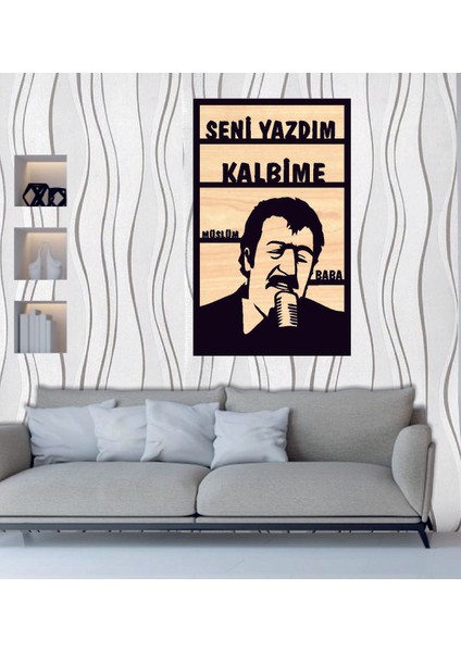 Müslüm Baba Si Yazdım Kalbime Ahşap Duvar Tablo fiyatları