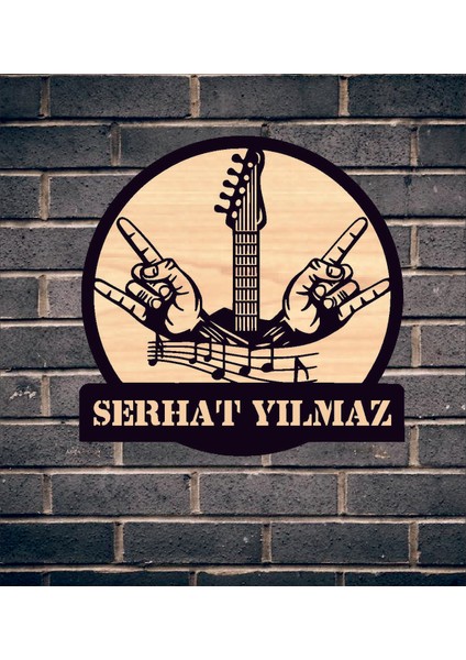 Metal Rock Müzik Temalı Ahşap Duvar Tablo