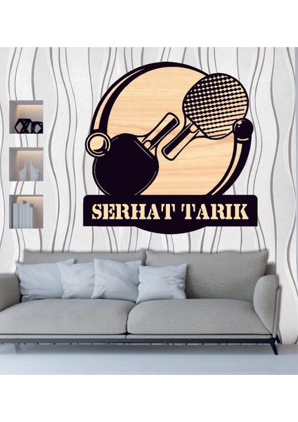 Tis Raket Temalı Ahşap Duvar Tablo