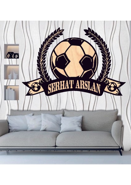 Kişiye Özel Futbol Lig Kupa Ödül Temalı Ahşap Duvar Tablo