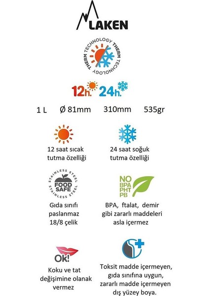 Steel Thermo Lıquıds Flask 1 L - Metal fiyatları