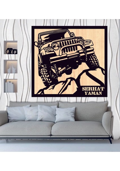 Kişiye Özel 4x4 Arazi Aracı Temalı Ahşap Duvar Tablo