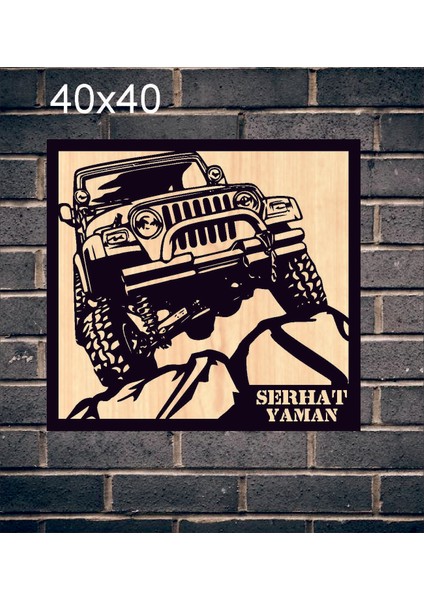 Kişiye Özel 4x4 Arazi Aracı Temalı Ahşap Duvar Tablo fiyatları