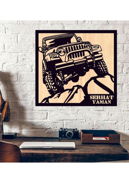 Kişiye Özel 4x4 Arazi Aracı Temalı Ahşap Duvar Tablo modelleri