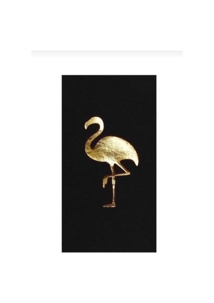 Gold Yaldızlı Siyah Flamingo Peçete