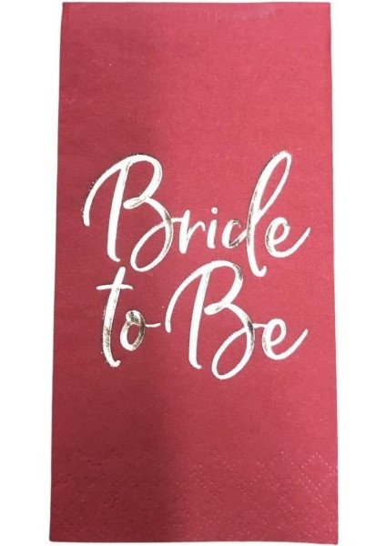 Gümüş Yaldızlı Kırmızı Bride To Be Peçete 16 Lı