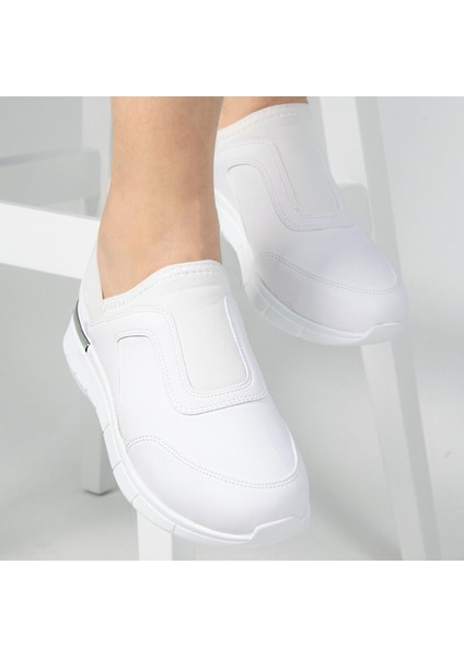 Beyaz Aynalı Streç Ortopedik Spor Ayakkabı modelleri