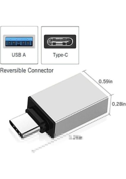 DR-01 Usb-C Tipi Type-C To USB Android Splitter Smartphone Konnektör Okuyucu Çevirici (2 ADET)