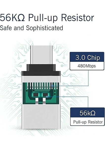 DR-01 Usb-C Tipi Type-C To USB Android Splitter Smartphone Konnektör Okuyucu Çevirici (2 ADET)