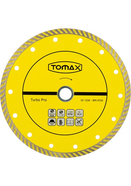 Turbo Kanallı Elmas Testere Beton Mermer Granit 180 Mm