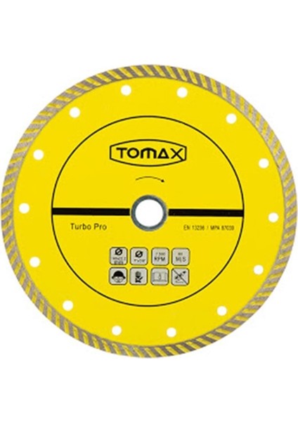 Turbo Kanallı Elmas Testere Beton Mermer Granit 180 Mm