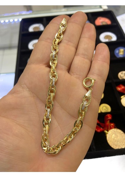 Efsane İki Renkli Günlük Taşsız Hallow Altın Bileklik fiyatları