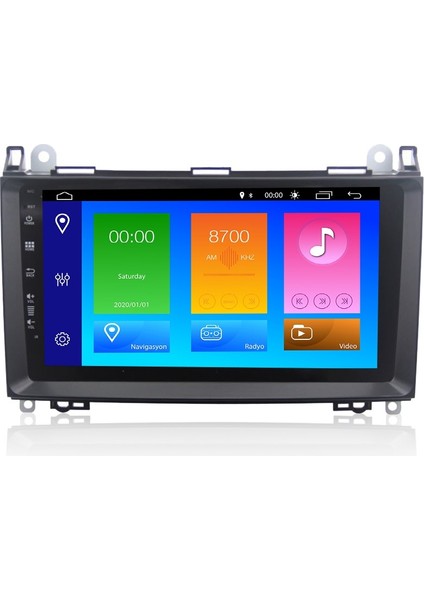 Mercedes B150-B180-B200-SPRİNTER-VİAN0-VİTO-VW Crafter Android 10 Carplay Özellikli Navigasyon Multimedya Ekran 2gb RAM+16GB HDD NAV-9906