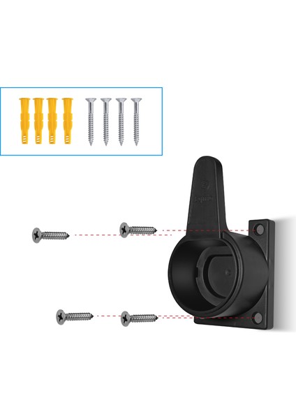Type2 Ev Holder''black'' / Elektrikli Araç Tip2 Soket Uyumlu Kablo Toparlayıcı''siyah''