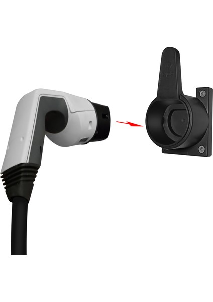 Type2 Ev Holder''black'' / Elektrikli Araç Tip2 Soket Uyumlu Kablo Toparlayıcı''siyah''