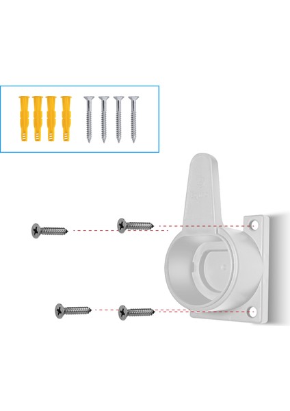 Type2 Ev Holder''white'' / Elektrikli Araç Tip2 Soket Uyumlu Kablo Toparlayıcı''beyaz''