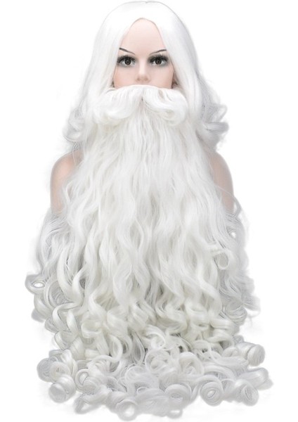 Noel Baba Peruk ve Sakal Sentetik Saç 75CM (Yurt Dışından)