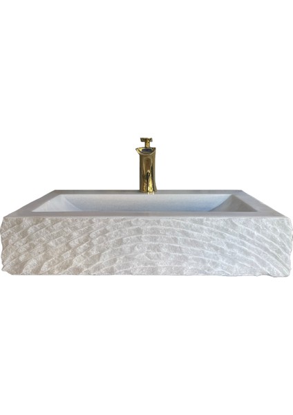 Afyon Beyaz Mermer Dışı Yatay Tarama Lavabo