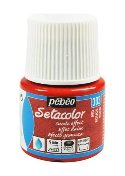 Suede Effect (Süet Etkisi) Kumaş Boyası 303 Red 45 ml