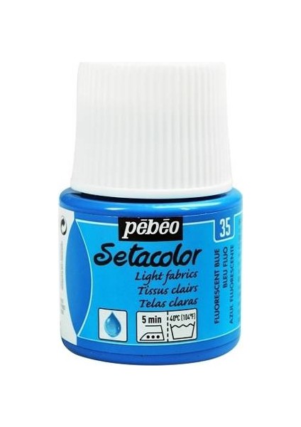 Light Fabric Fluorescent (Fosforlu) Kumaş Boyası 35 Blue 45 ml