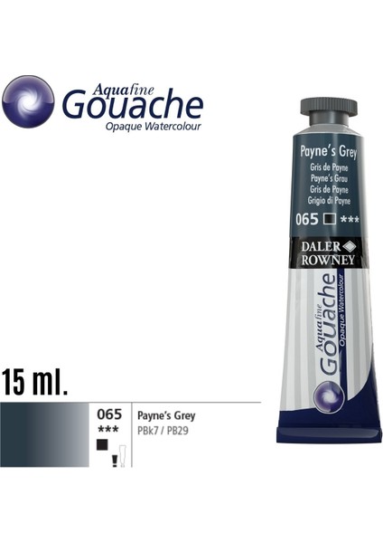 Aquafine Guaj Boya Tüp 15ML 065 Paynes Grey