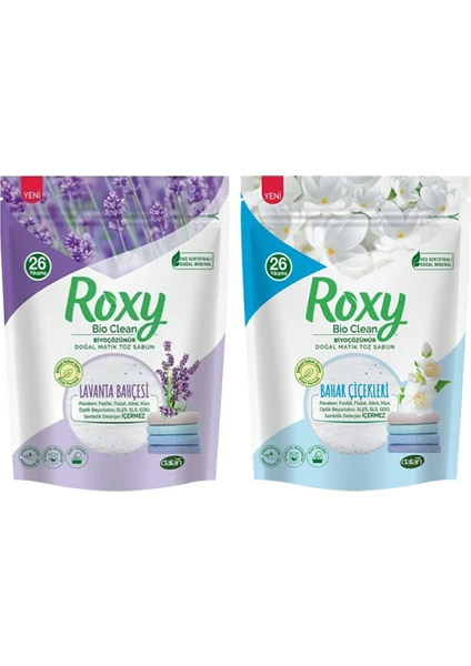 Roxy Bio Clean Matik Toz Sabun Bahar Çiçekleri ve Lavanta 800 gr