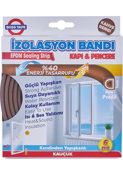 4194 Kapı Pencere Izolasyon Bandı 15MMX5M Kahve