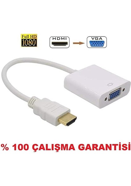 HDMI To VGA Monitör Çevirici Dönüştürücü  Adaptör (Alfais 4547)