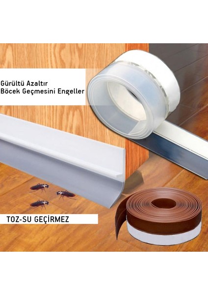 Kapı Pencere Yalıtım Şeridi Yapışkanlı Rüzgar Böcek Engelleyici Kahve 5 Metre Uzunluk Kahve Renk