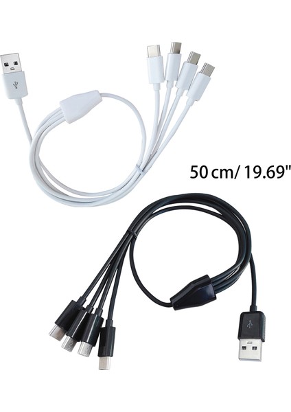 Type Tip Konektörlü 3'ü 1 Arada Şarj Kablosu Universal Sync Charger Adaptörü - Siyah (Yurt Dışından)